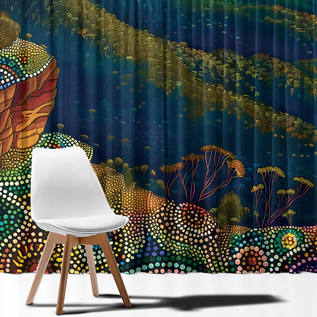 Australia Blue Mountains Window Curtain Aboriginal Dot Painting
