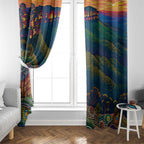 Australia Blue Mountains Window Curtain Aboriginal Dot Painting