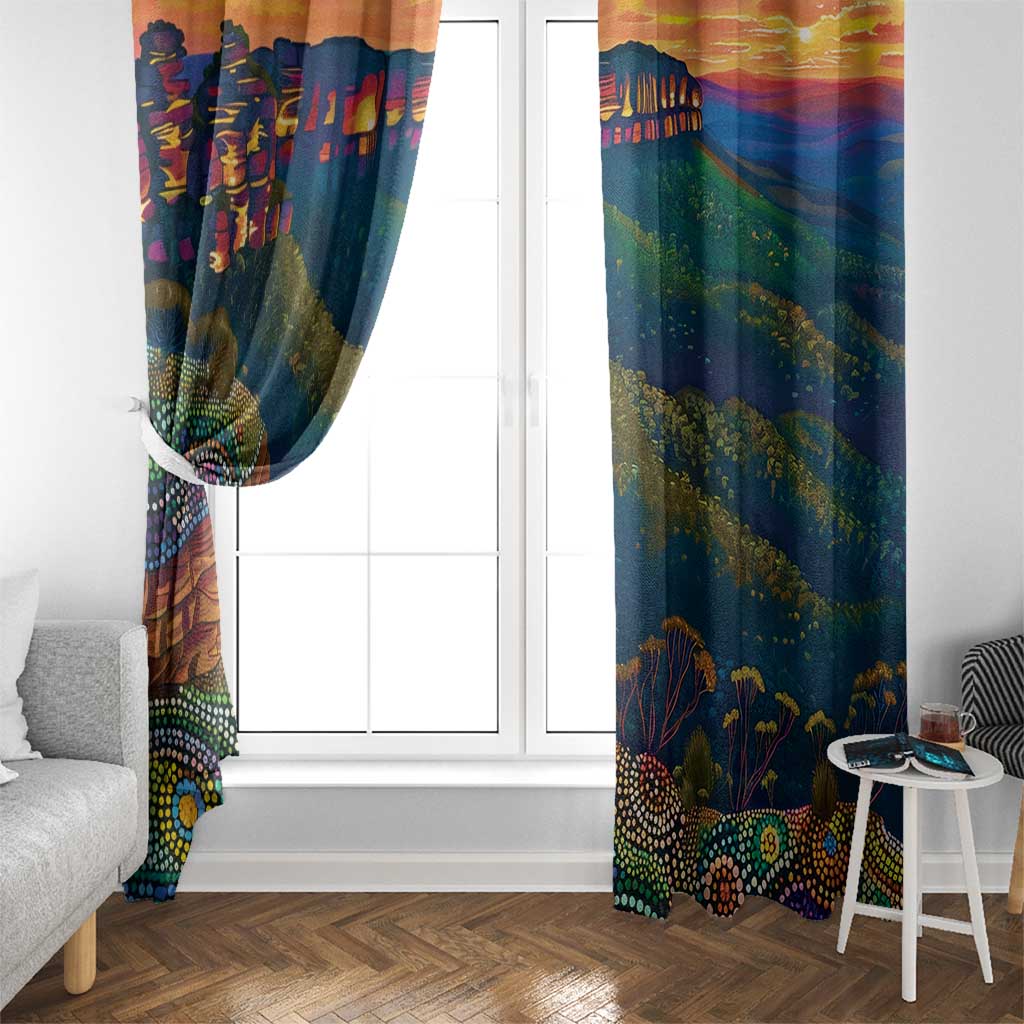 Australia Blue Mountains Window Curtain Aboriginal Dot Painting