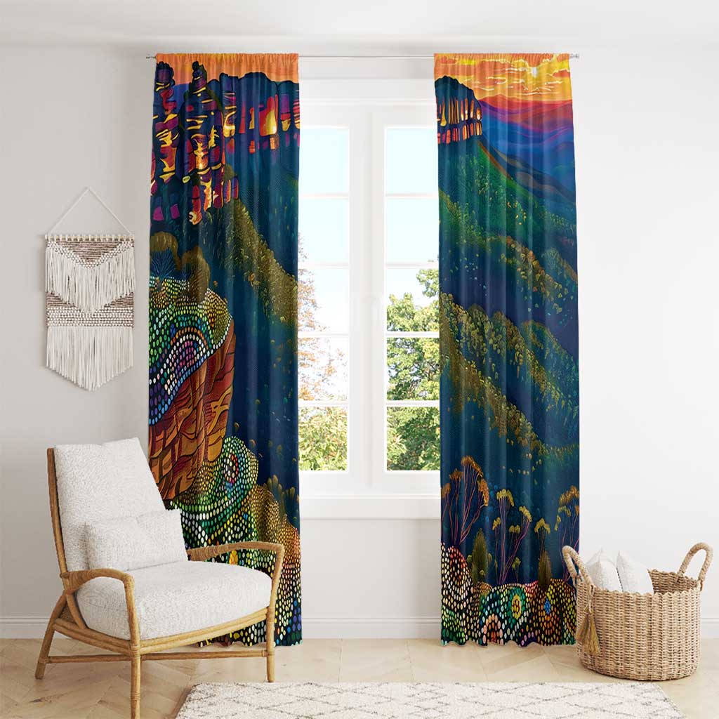 Australia Blue Mountains Window Curtain Aboriginal Dot Painting