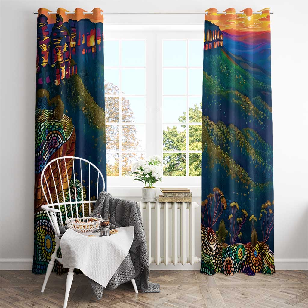 Australia Blue Mountains Window Curtain Aboriginal Dot Painting