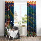 Australia Blue Mountains Window Curtain Aboriginal Dot Painting