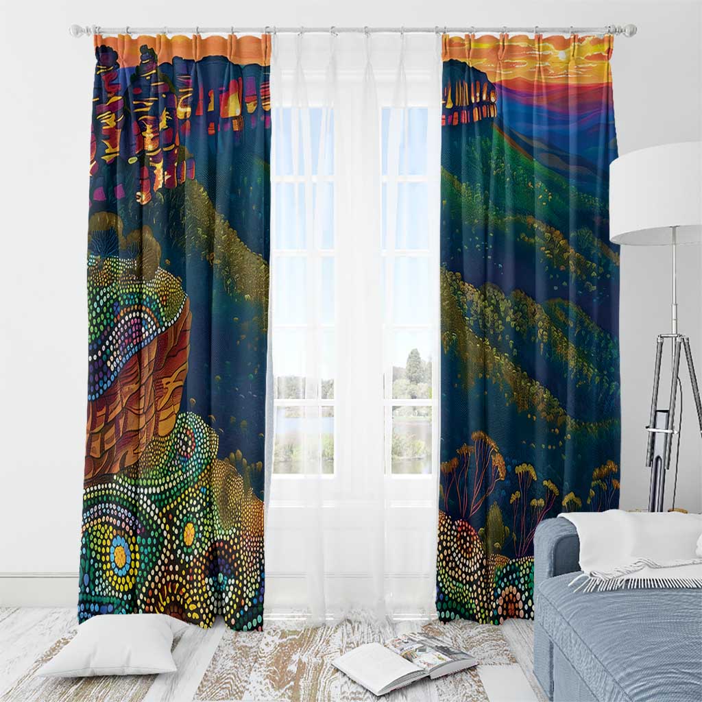 Australia Blue Mountains Window Curtain Aboriginal Dot Painting