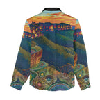Australia Blue Mountains Women Casual Shirt Aboriginal Dot Painting
