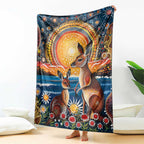 Australian Kangaroos Art Blanket Aboriginal Dot Painting
