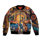 Australian Kangaroos Art Bomber Jacket Aboriginal Dot Painting
