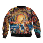 Australian Kangaroos Art Bomber Jacket Aboriginal Dot Painting