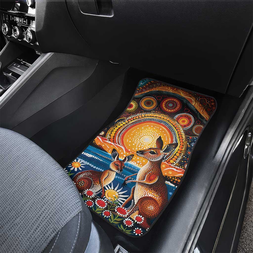 Australian Kangaroos Art Car Mats Aboriginal Dot Painting