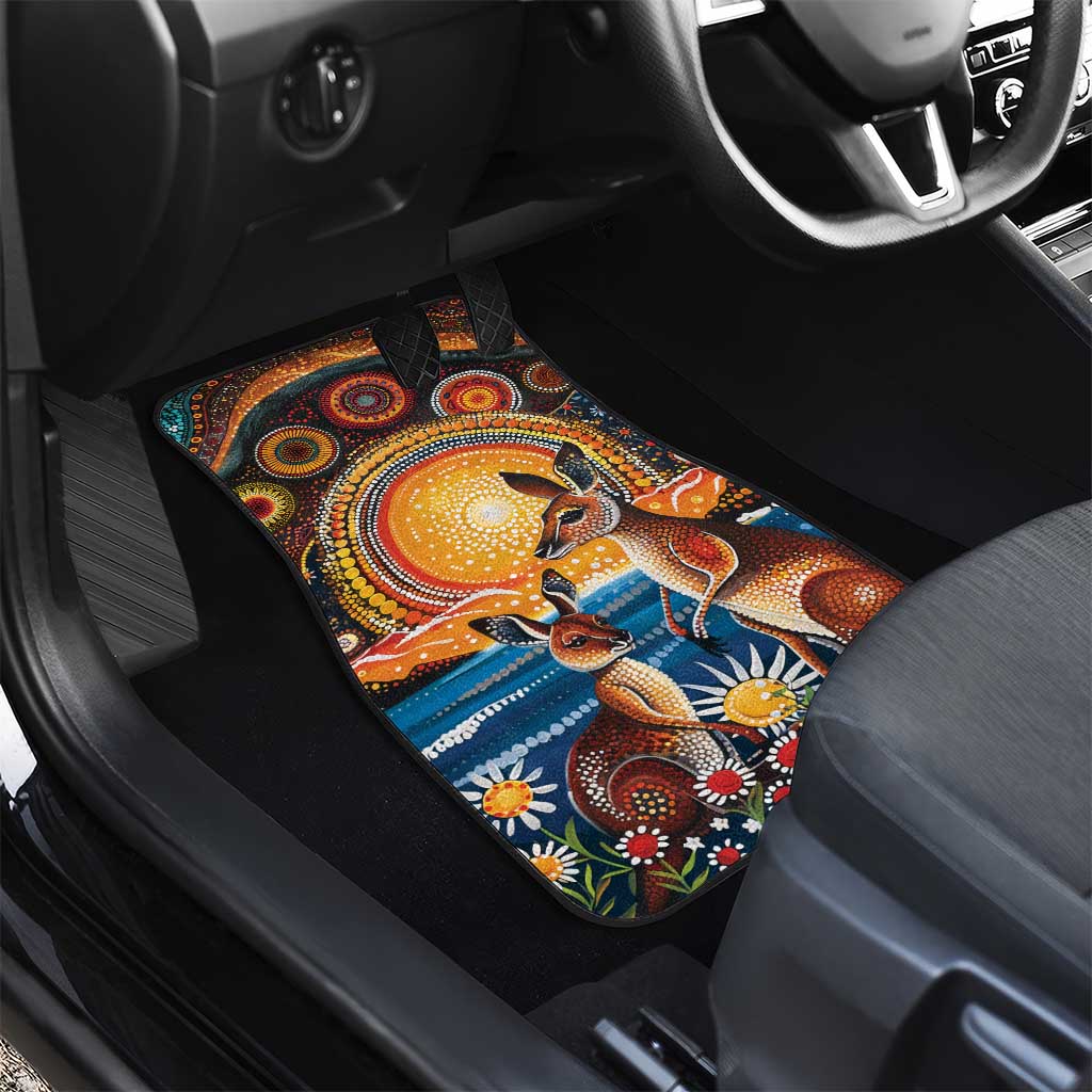 Australian Kangaroos Art Car Mats Aboriginal Dot Painting