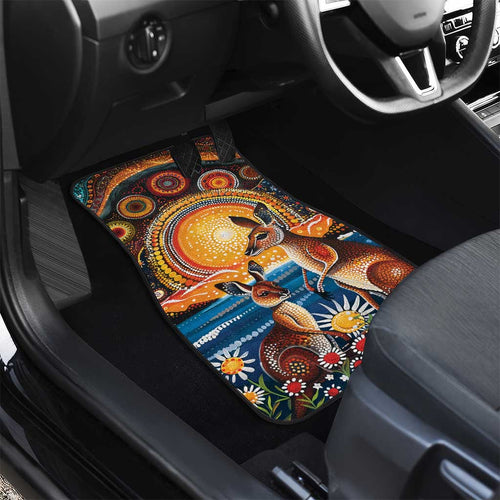 Australian Kangaroos Art Car Mats Aboriginal Dot Painting