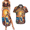 Australian Kangaroos Art Couples Matching Summer Maxi Dress and Hawaiian Shirt Aboriginal Dot Painting