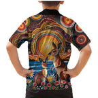 Australian Kangaroos Art Family Matching Mermaid Dress and Hawaiian Shirt Aboriginal Dot Painting