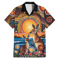 Australian Kangaroos Art Family Matching Mermaid Dress and Hawaiian Shirt Aboriginal Dot Painting