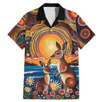 Australian Kangaroos Art Family Matching Mermaid Dress and Hawaiian Shirt Aboriginal Dot Painting