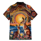 Australian Kangaroos Art Family Matching Mermaid Dress and Hawaiian Shirt Aboriginal Dot Painting