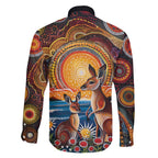 Australian Kangaroos Art Family Matching Summer Maxi Dress and Hawaiian Shirt Aboriginal Dot Painting