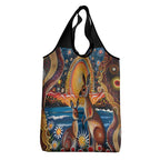 Australian Kangaroos Art Grocery Bag Aboriginal Dot Painting