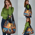 Australian Kangaroos Art Grocery Bag Aboriginal Dot Painting