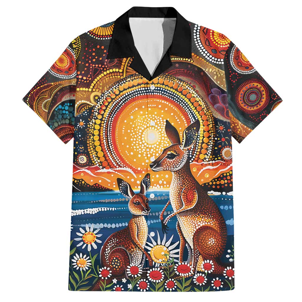 Australian Kangaroos Art Hawaiian Shirt Aboriginal Dot Painting