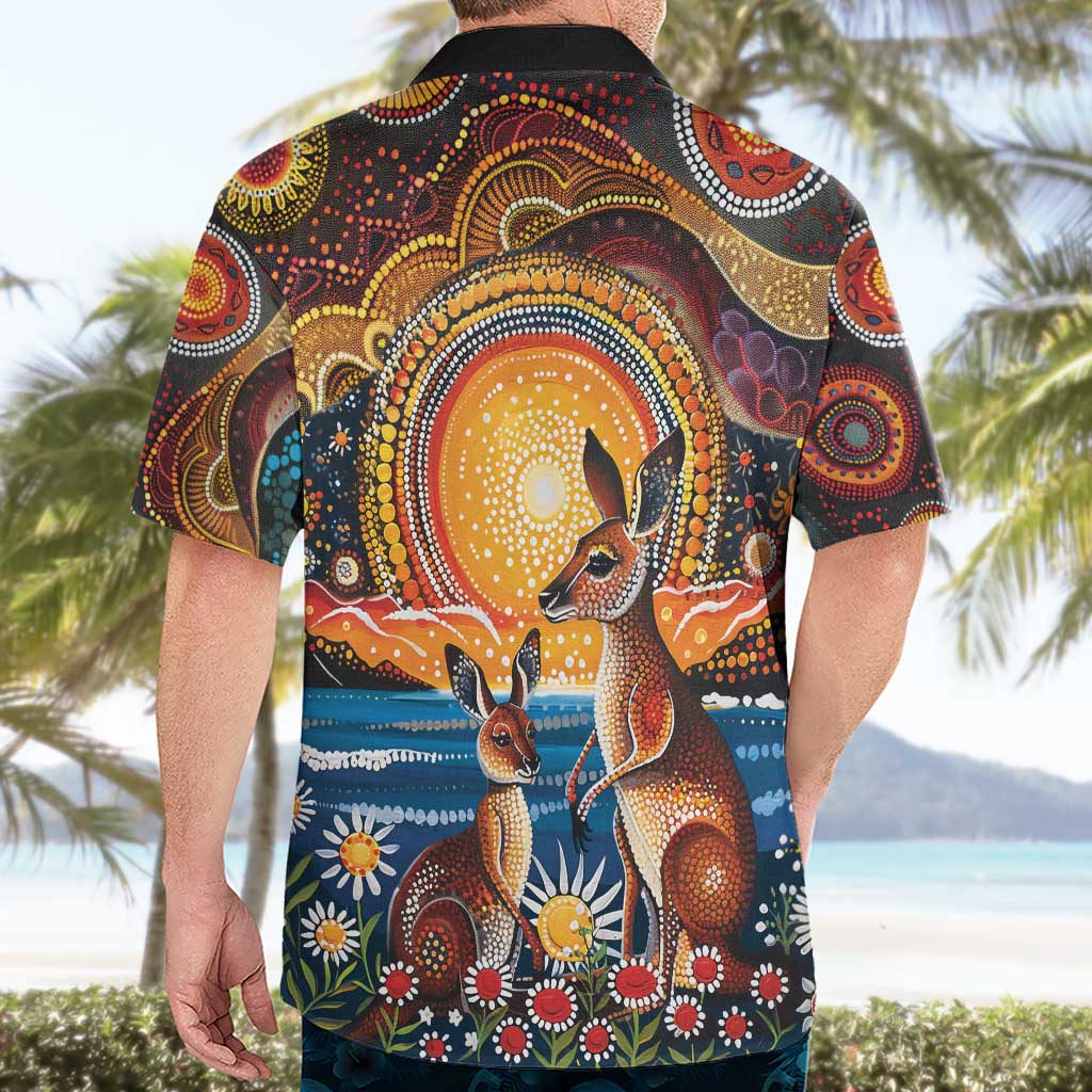 Australian Kangaroos Art Hawaiian Shirt Aboriginal Dot Painting