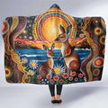 Australian Kangaroos Art Hooded Blanket Aboriginal Dot Painting