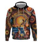 Australian Kangaroos Art Hoodie Aboriginal Dot Painting