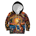 Australian Kangaroos Art Kid Hoodie Aboriginal Dot Painting