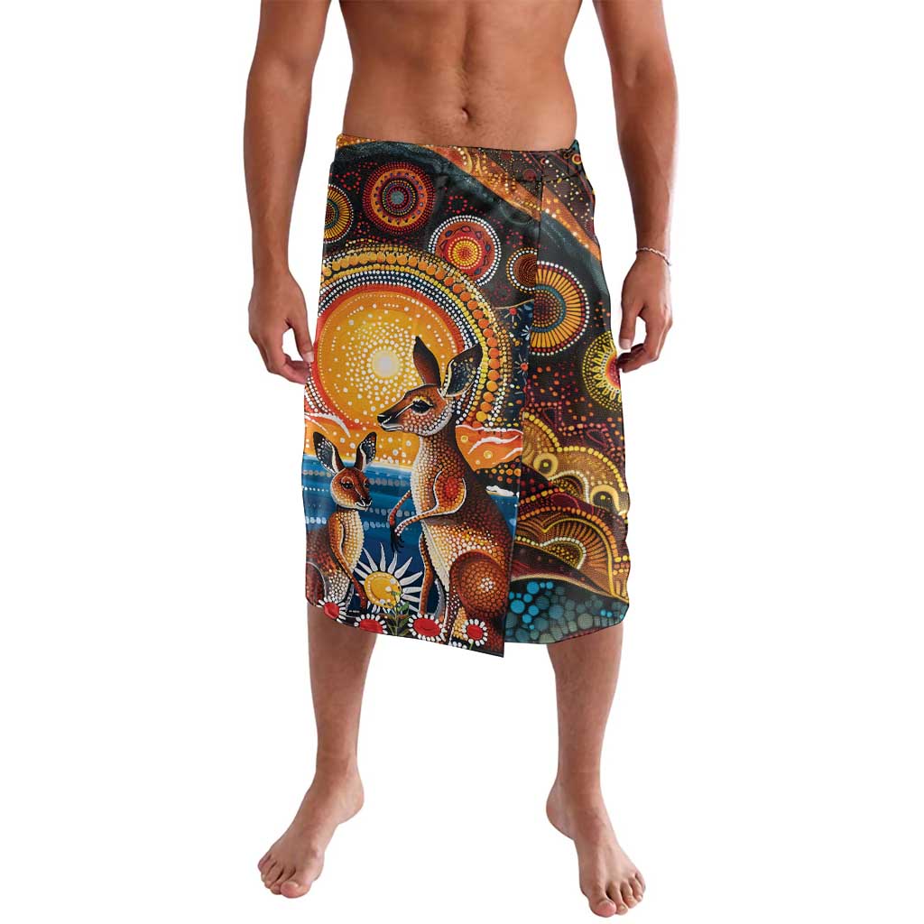 Australian Kangaroos Art Lavalava Aboriginal Dot Painting