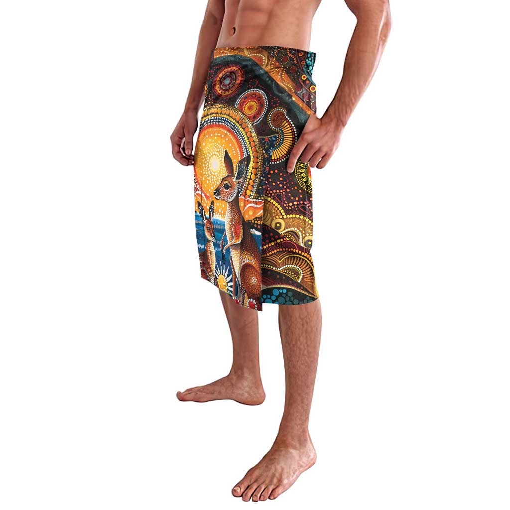 Australian Kangaroos Art Lavalava Aboriginal Dot Painting