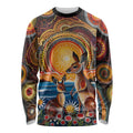 Australian Kangaroos Art Long Sleeve Shirt Aboriginal Dot Painting