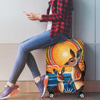 Australian Kangaroos Art Luggage Cover Aboriginal Dot Painting