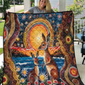Australian Kangaroos Art Quilt Aboriginal Dot Painting