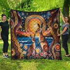 Australian Kangaroos Art Quilt Aboriginal Dot Painting