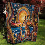 Australian Kangaroos Art Quilt Aboriginal Dot Painting