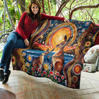 Australian Kangaroos Art Quilt Aboriginal Dot Painting