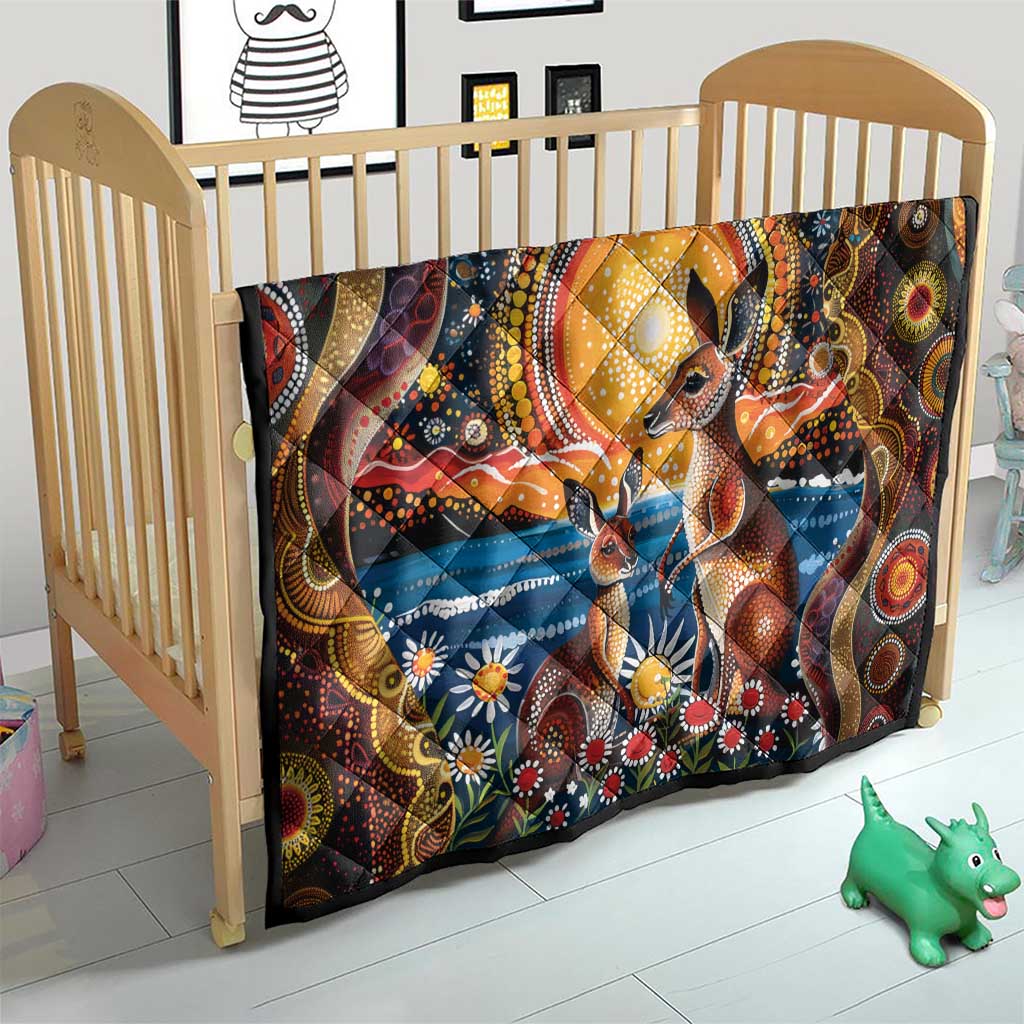 Australian Kangaroos Art Quilt Aboriginal Dot Painting