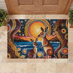 Australian Kangaroos Art Rubber Doormat Aboriginal Dot Painting