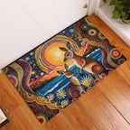 Australian Kangaroos Art Rubber Doormat Aboriginal Dot Painting