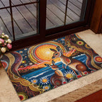 Australian Kangaroos Art Rubber Doormat Aboriginal Dot Painting