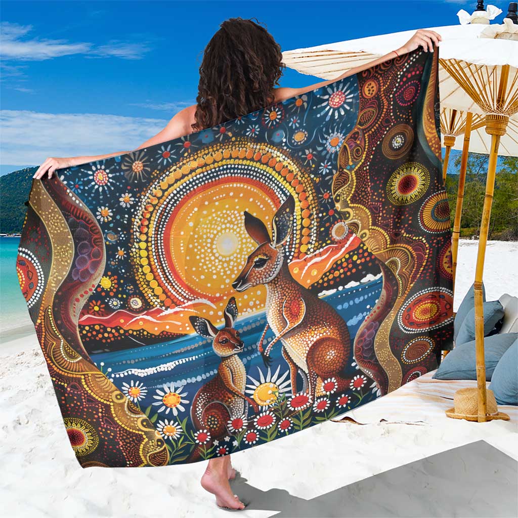 Australian Kangaroos Art Sarong Aboriginal Dot Painting