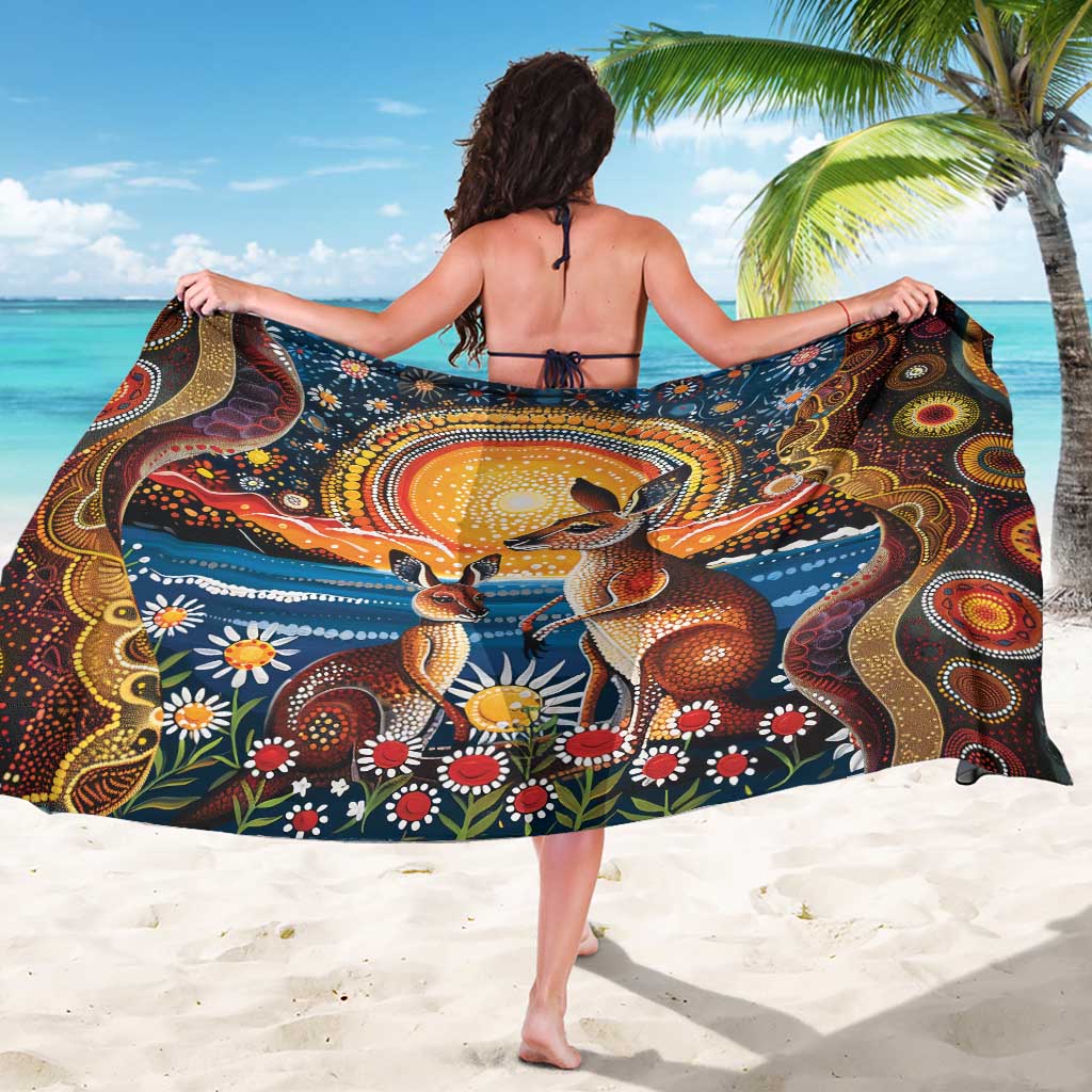 Australian Kangaroos Art Sarong Aboriginal Dot Painting
