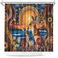 Australian Kangaroos Art Shower Curtain Aboriginal Dot Painting