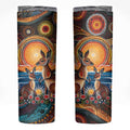 Australian Kangaroos Art Skinny Tumbler Aboriginal Dot Painting