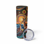 Australian Kangaroos Art Skinny Tumbler Aboriginal Dot Painting