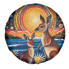 Australian Kangaroos Art Spare Tire Cover Aboriginal Dot Painting