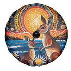 Australian Kangaroos Art Spare Tire Cover Aboriginal Dot Painting