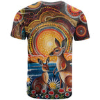 Australian Kangaroos Art T Shirt Aboriginal Dot Painting