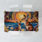 Australian Kangaroos Art Tablecloth Aboriginal Dot Painting