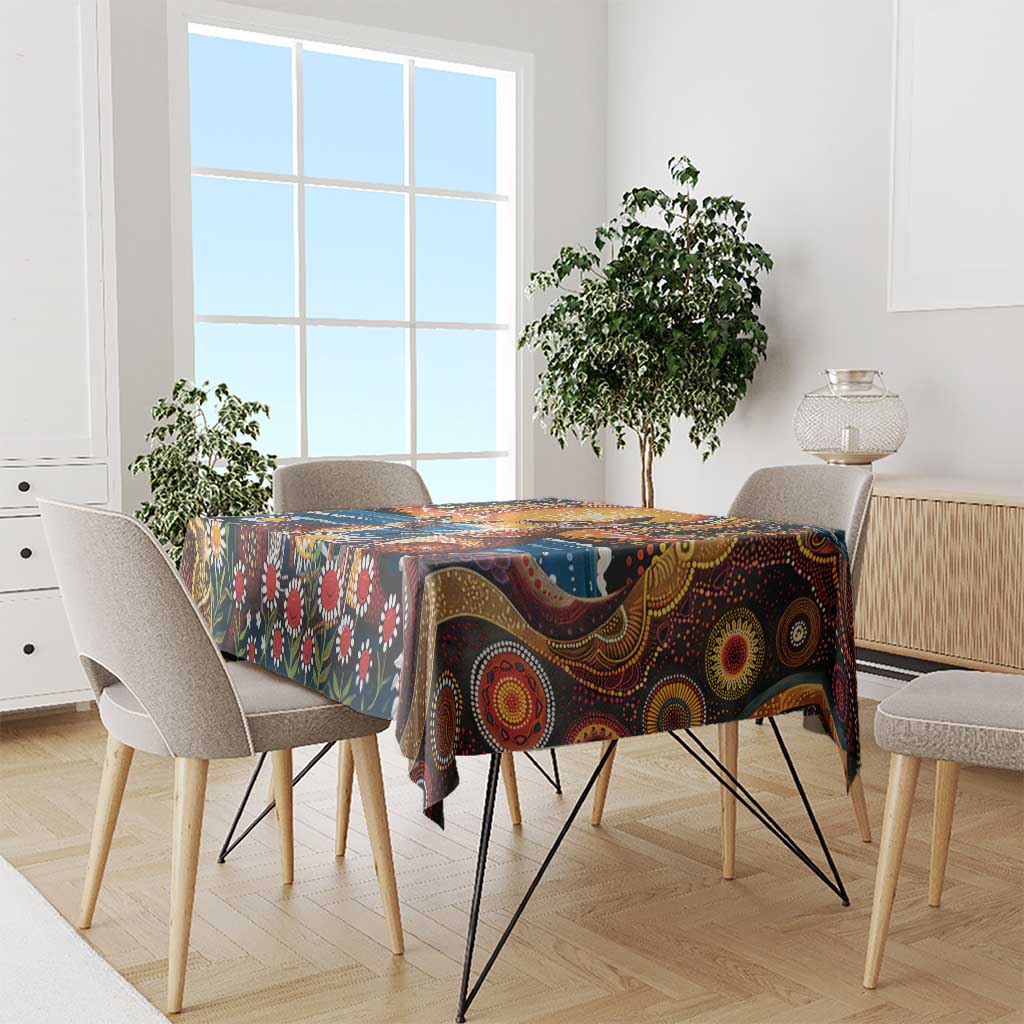 Australian Kangaroos Art Tablecloth Aboriginal Dot Painting