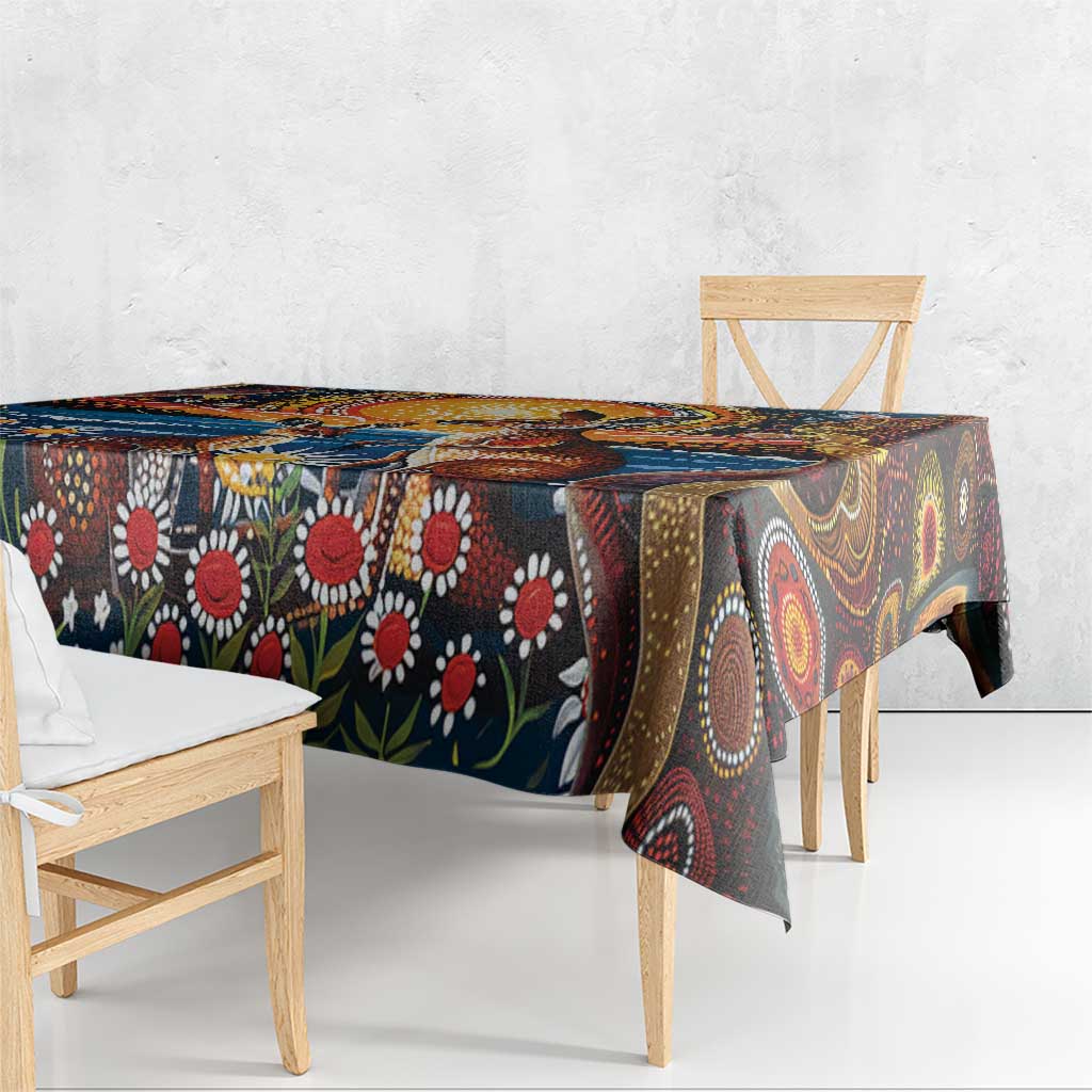 Australian Kangaroos Art Tablecloth Aboriginal Dot Painting